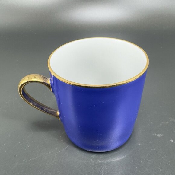 Kuba Bavaria Cobalt Blue Portrait Teacup And Saucer Set Germany Gold Edges VTG - Picture 10 of 16